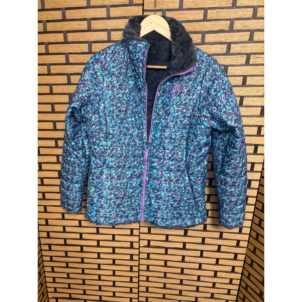 The North Face Blue And Gray Reversible Jacket Girls Size XL‎